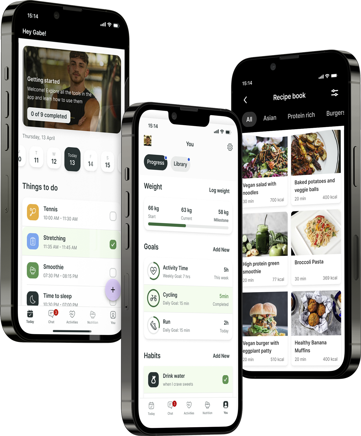 A mockup of the coaching app showcasing the features.